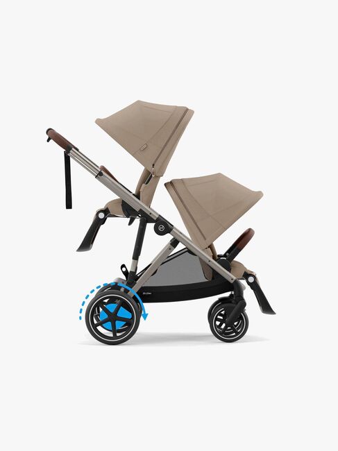 Cybex e-Gazelle S Søskendevogn, Almond Beige/Taupe