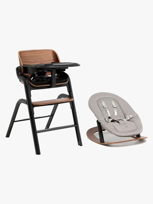 Beemoo Selection Life Højstol inkl. Skråstol, Walnut/Grey