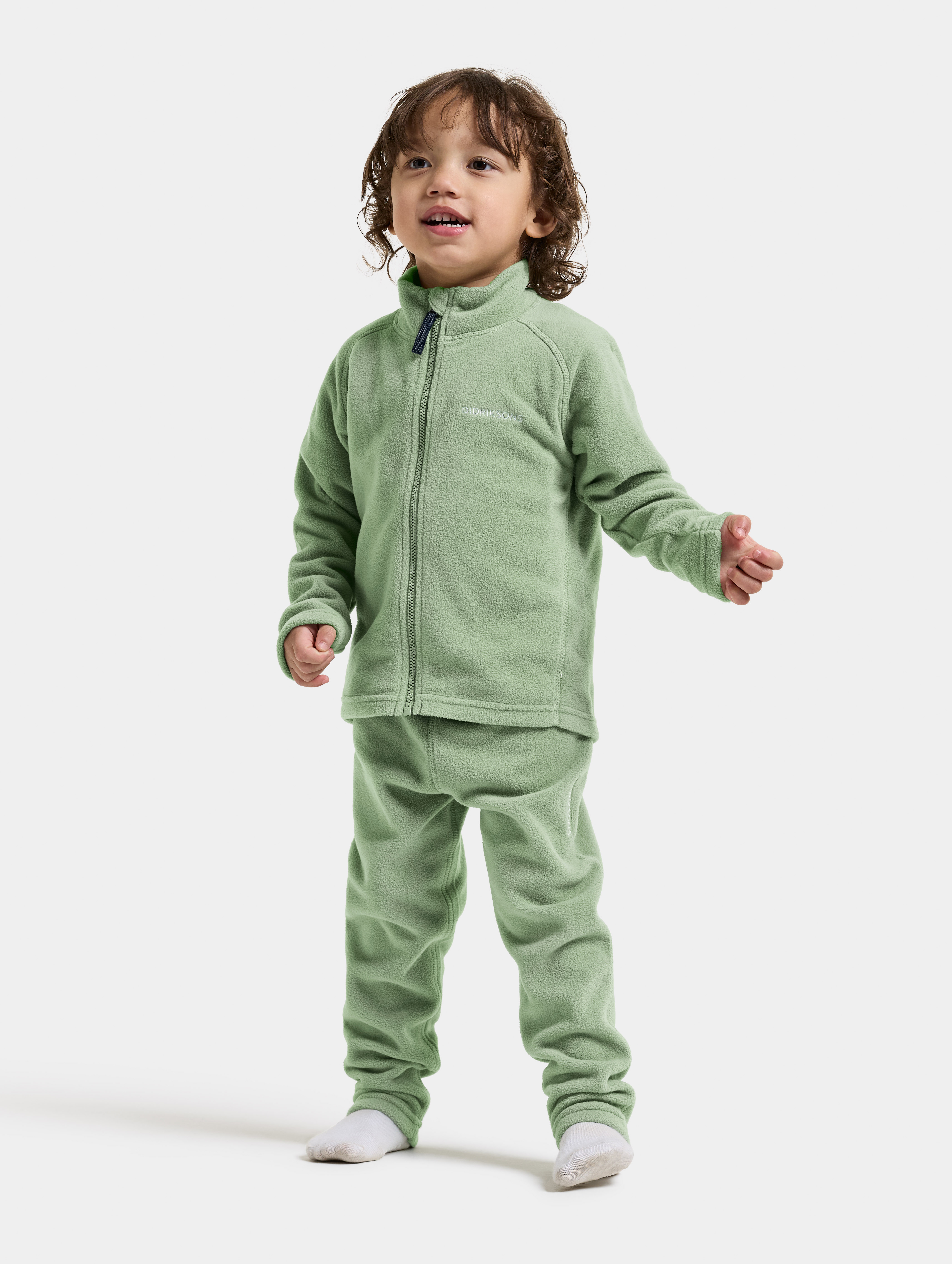 Didriksons Monte Fleecebukser, Sage Green, 140