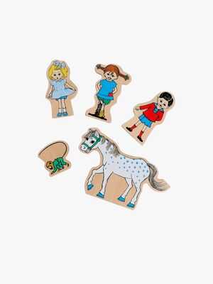 Pippi Langstrømpe Træfigurer 5-pak