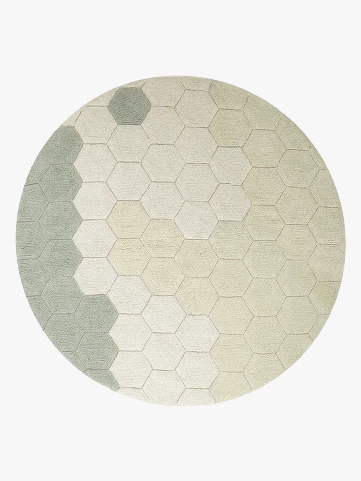 Lorena Canals  Vaskbart Gulvtæppe 140 Rundt Honeycomb, Salvieblå