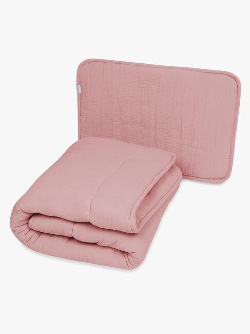 BabyMatex Sæt med Babydyne 100 x 135 cm & Babypude 40 x 60 cm i Muslin, Pink