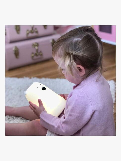 Rabbit & Friends Lampe Bjørn m. Fjernkontrol, Hvid