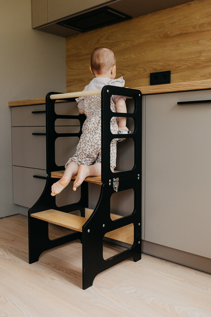 Duck Woodworks Sammenklappeligt Læringstårn, Sort