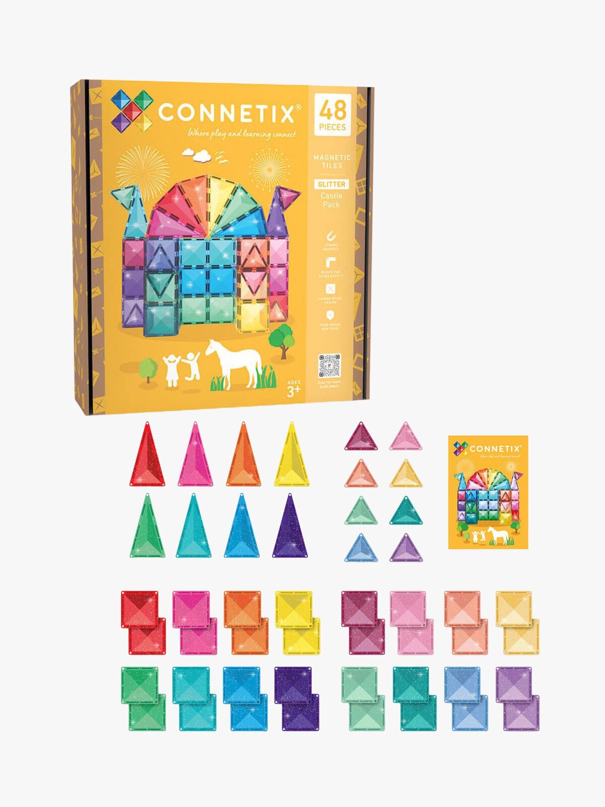 Connetix Magnetiske Byggeklodser Glitter Slot 48 Dele