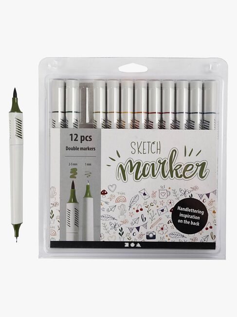 Creativ Company Sketch Marker Tusser Afdæmpede Farver 12-pak