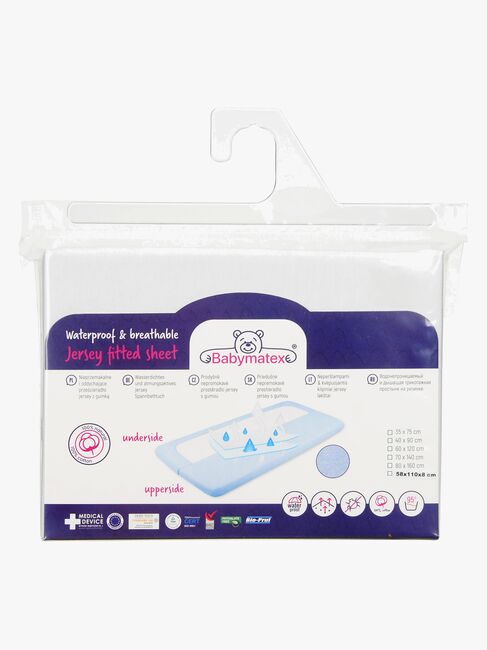 BabyMatex Hygienic Jersey Vandtæt Stræklagen til Tremmeseng 60 x 120 cm, Lysegrå