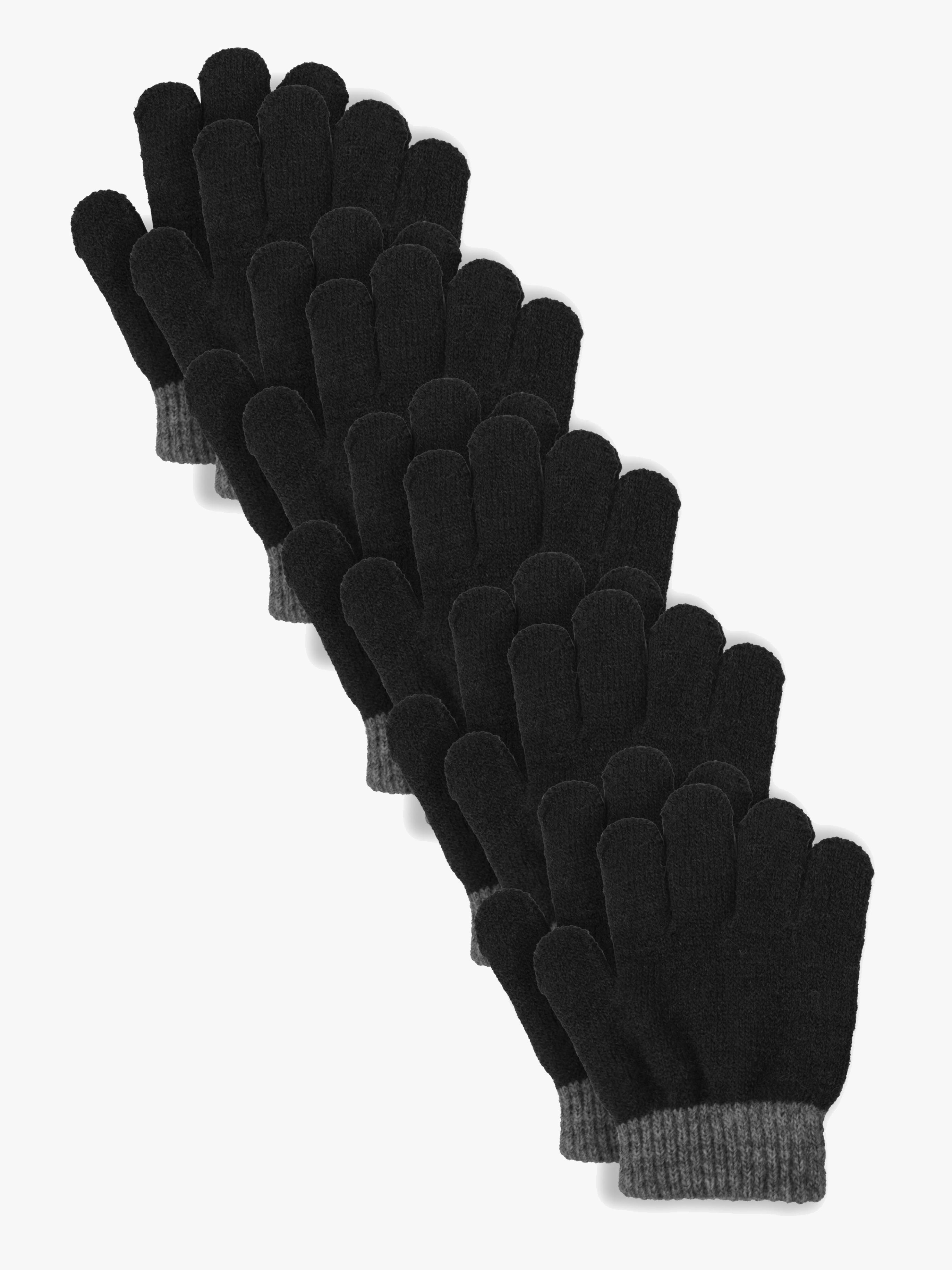 Lindberg Sundsvall Fingervanter 5-pak, Black/Anthracite, 5-8 år