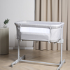 Beemoo CARE 2-i-1 Bedside Crib & Kravlegård, Light Grey