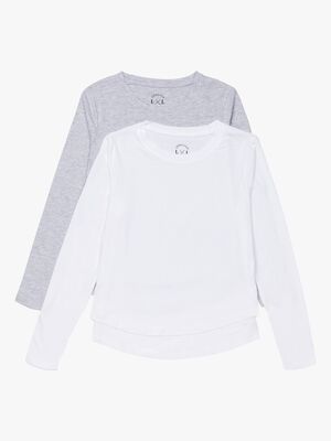 Luca & Lola Alfonsia Top 2-pak, Grey Melange/White