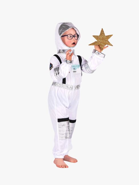 Den Goda Fen Astronaut Heldragt Velour Udklædning 116, Hvid F10235M-2986_1.jpg