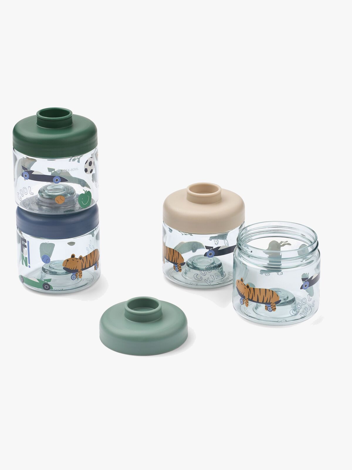 LIEWOOD Dominique Tritan Madkasser 100 ml 4-pak, Fun/Beach Blue