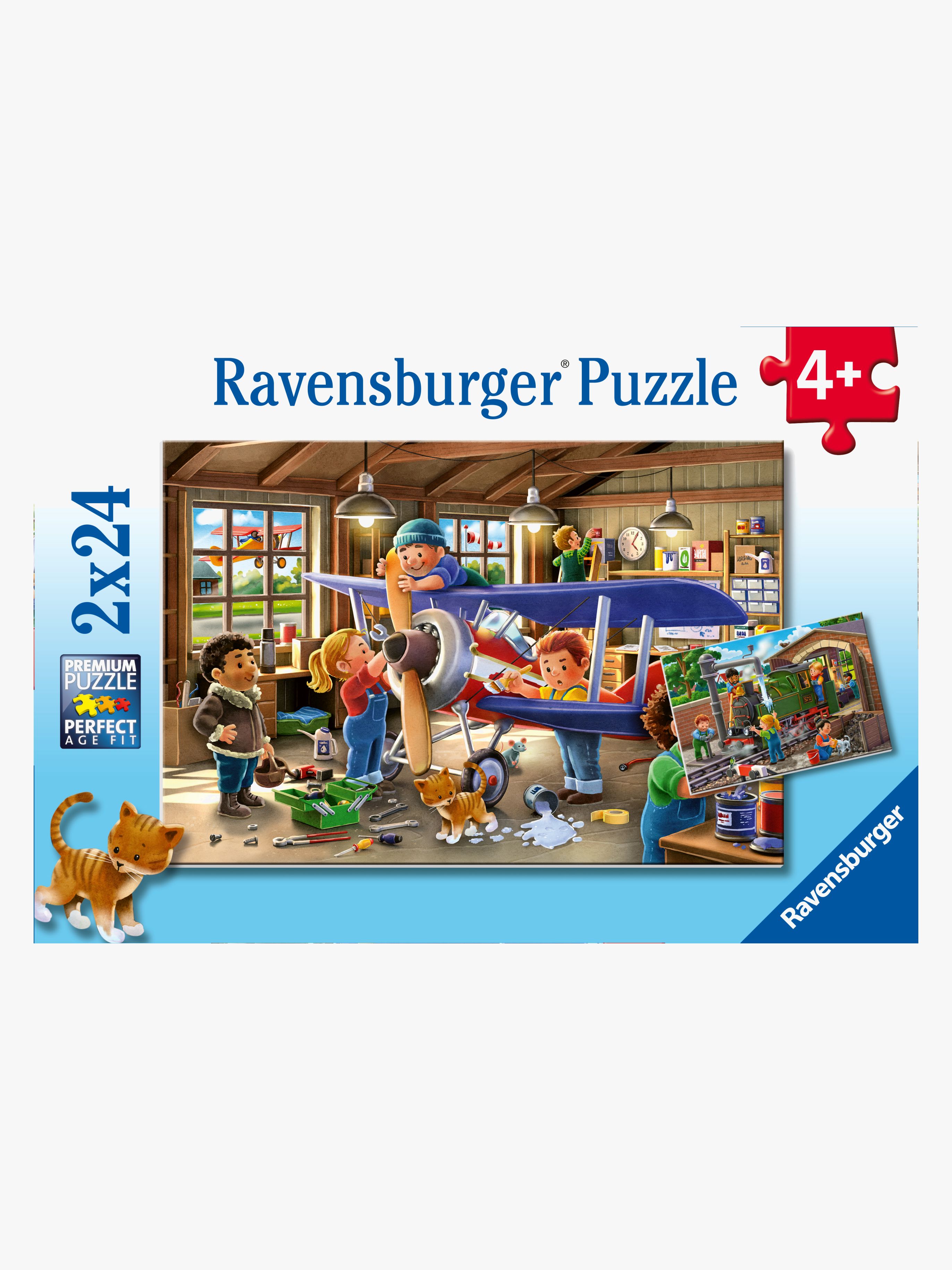 Ravensburger Airplane &  Train Repairs Puslespil 2x24 Brikker