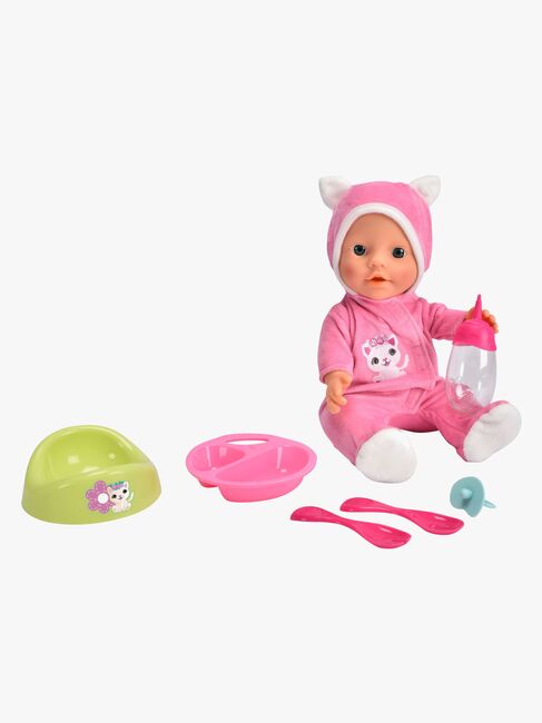 New Born Baby Dukke med Kattedragt 30 cm