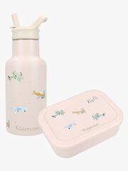 Kidzroom Stainless Steel Drikkedunk & Silikone Madkasse Small Talk, Beige