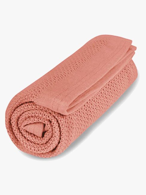 Vinter & Bloom Soft Grid EKO Hæklet Babytæppe, Clay Coral