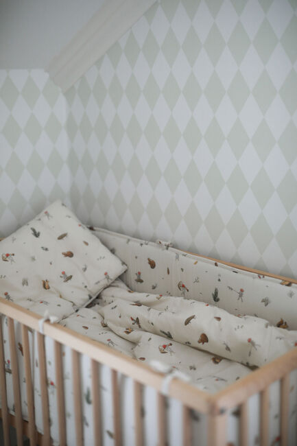 Elsa Beskow Tomtebobarnen Sengesæt 100 x 130 Tremmeseng, Beige