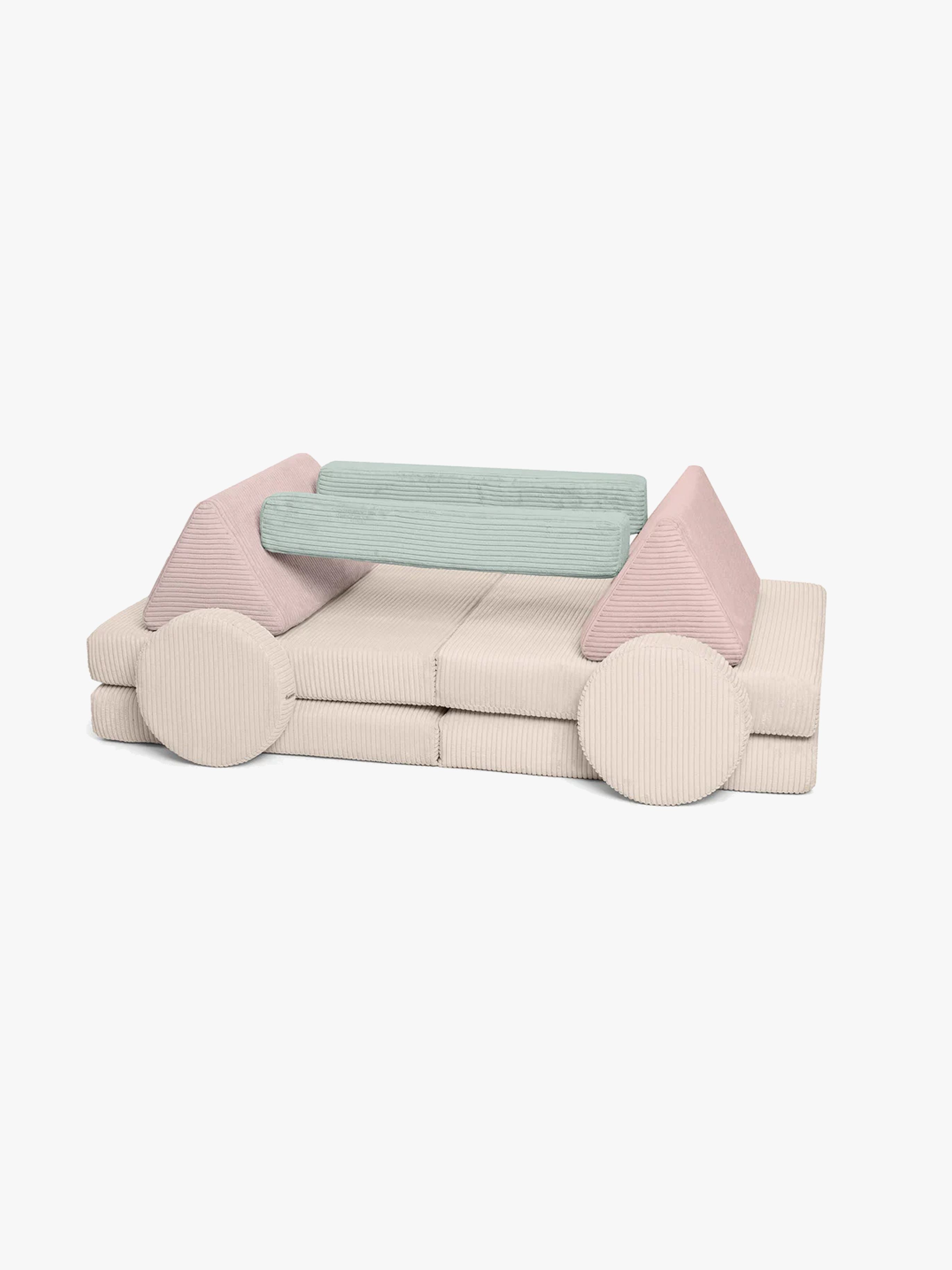 Shappy Play Bygbar Sofa 160x80 cm Kraftig Fløjl, Lollipop, Børnemøbler, Indretning børneværelse