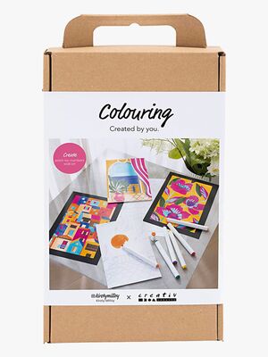 Creativ Company Malesæt Farvelægning Mal Efter Tal med Tusser, Pink