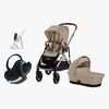 Cybex GAZELLE S Duovogn inkl. BeSafe iZi Go Modular X2 Autostol Baby, Almond Beige/Taupe