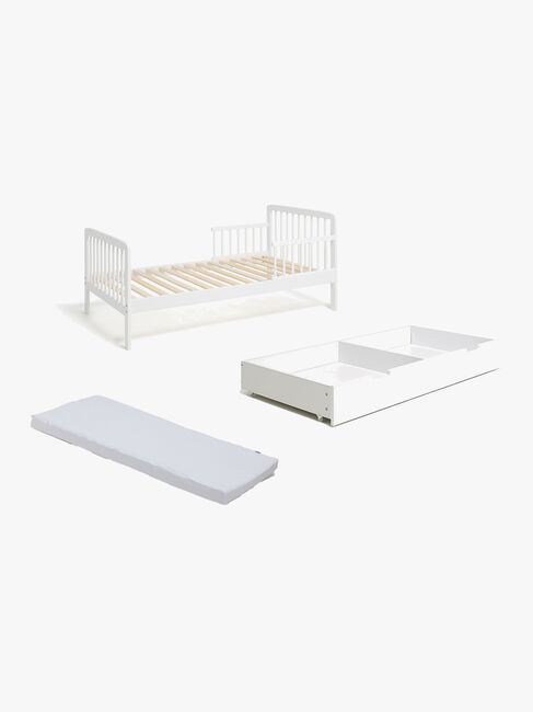 JLY HEAVEN Juniorseng MEYA inkl Sengeopbevaring & Madras 70x140, Hvid