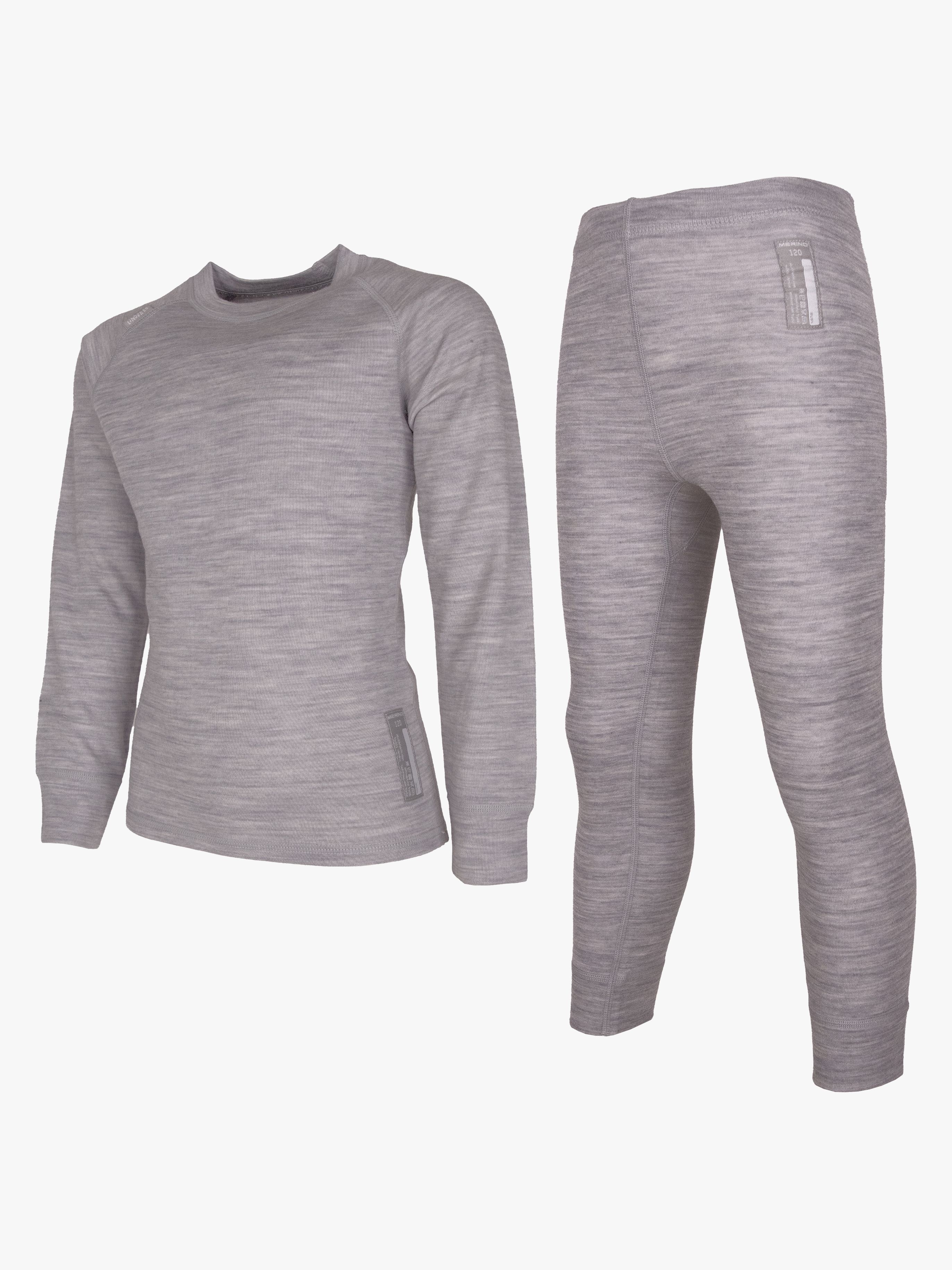Lindberg Skiundertøj Jr Merinould, Grey Melange, 100