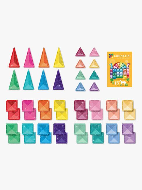 Connetix Magnetiske Byggeklodser Glitter Slot 48 Dele