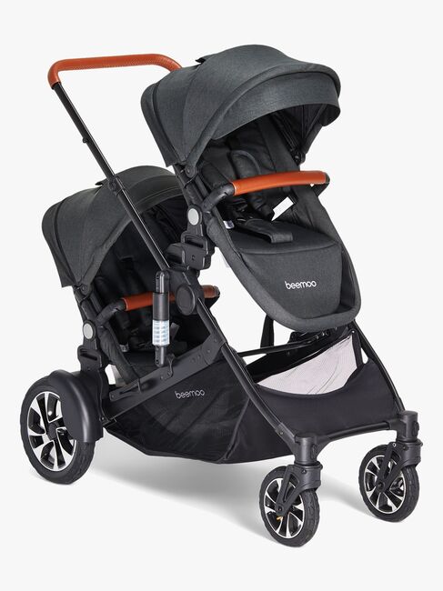 Beemoo Maxi 4 Twin Søskendevogn inkl. Søskendeklapvognsdel, Black/Black
