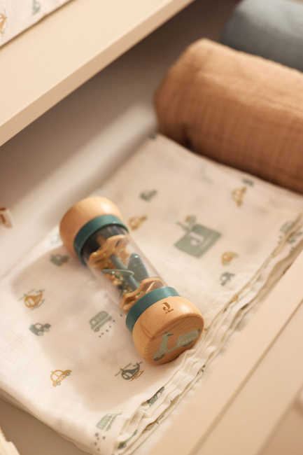 Jollein Rain Rattle On The Go Trærangle, Blå