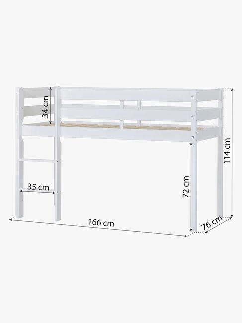 Hoppekids ECO Comfort  Halvhøj Højseng 70x160, Hvid