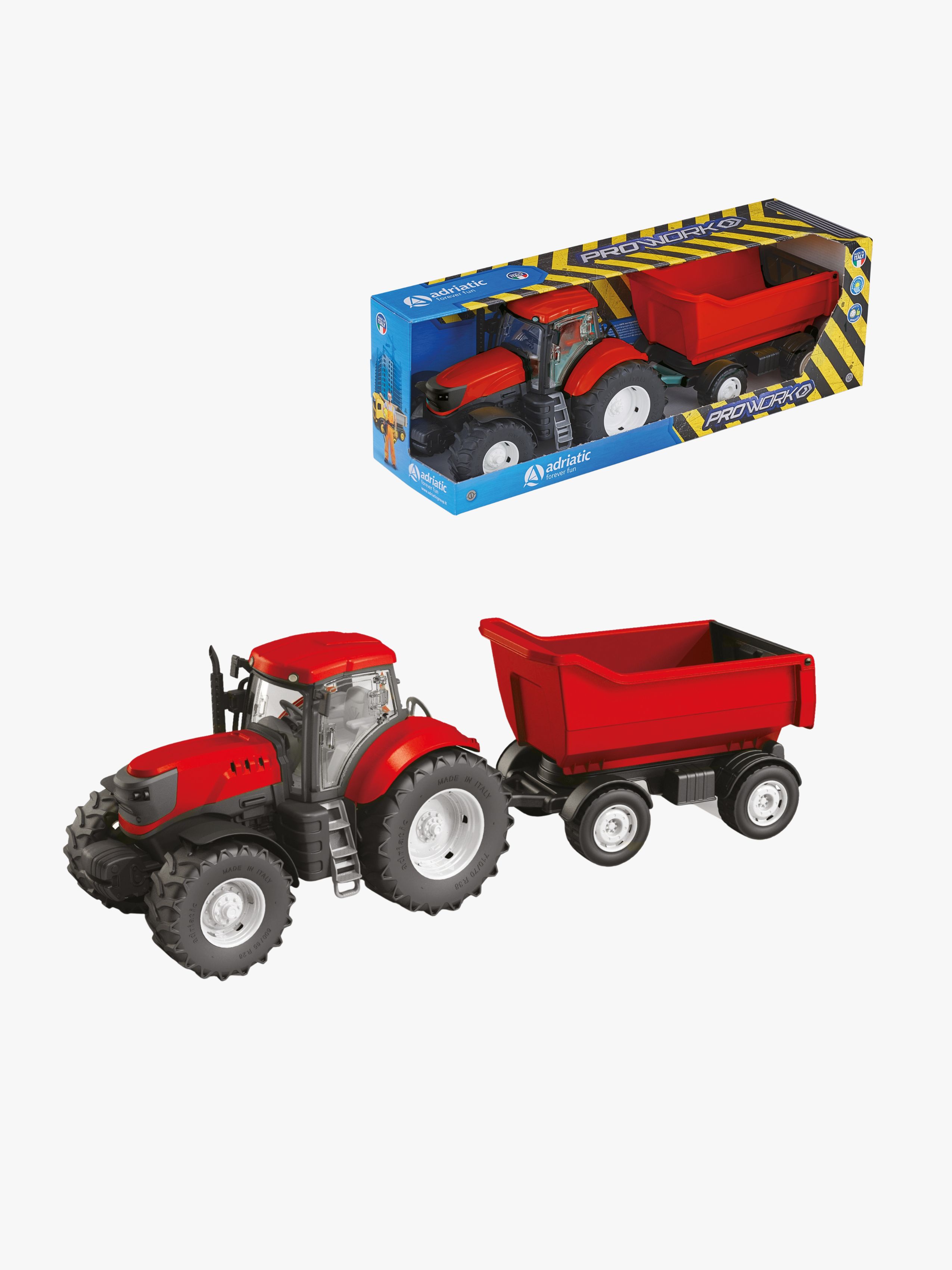 Adriatic Traktor Med Høj Anhænger, Rød