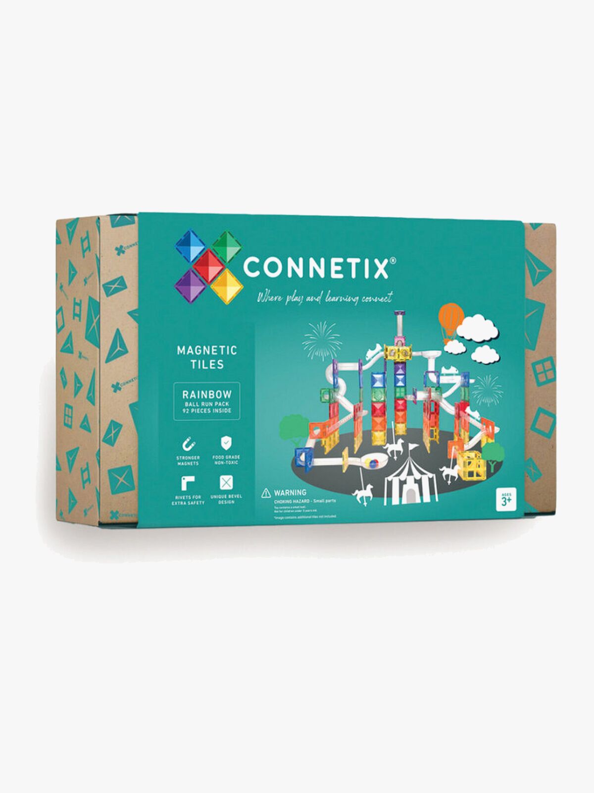 Connetix Rainbow Ball Run Magnetiske Byggeklodser 92 Dele