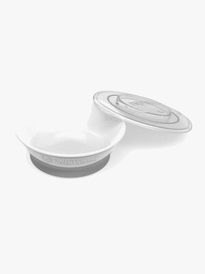 Twistshake Dyb Tallerken m. Låg, Hvid