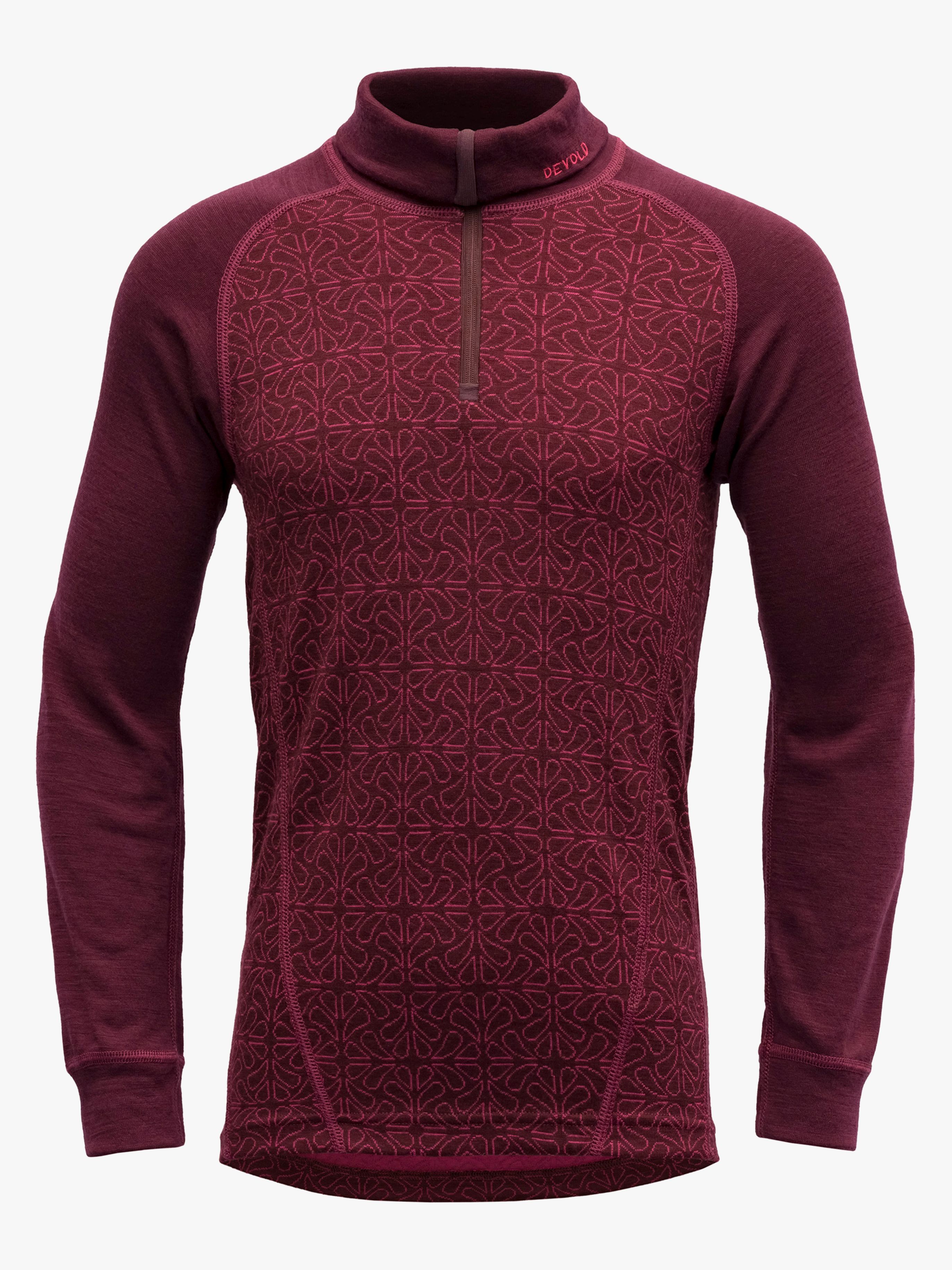 Devold DUO ACTIVE MERINO ZIP NECK Trøje Merinould JR, Port, 16