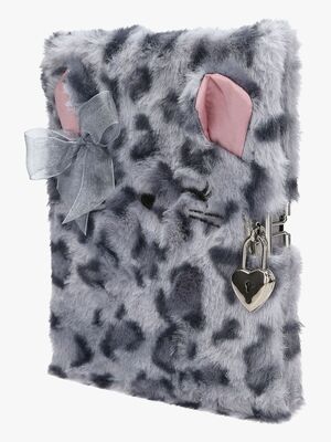 TOPModel Dagbog Pelset med Hjertelås, Grå