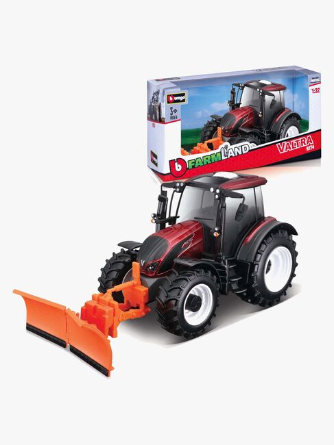 Bburago 1:32 Valtra Farm Traktor N174 med Sneplov