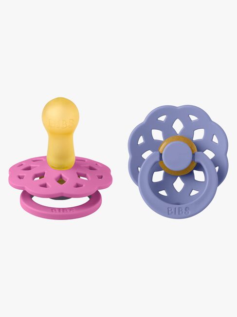 BIBS Boheme Sut 2-pak Latex Str. 2 Rund, Bubblegum/Peri