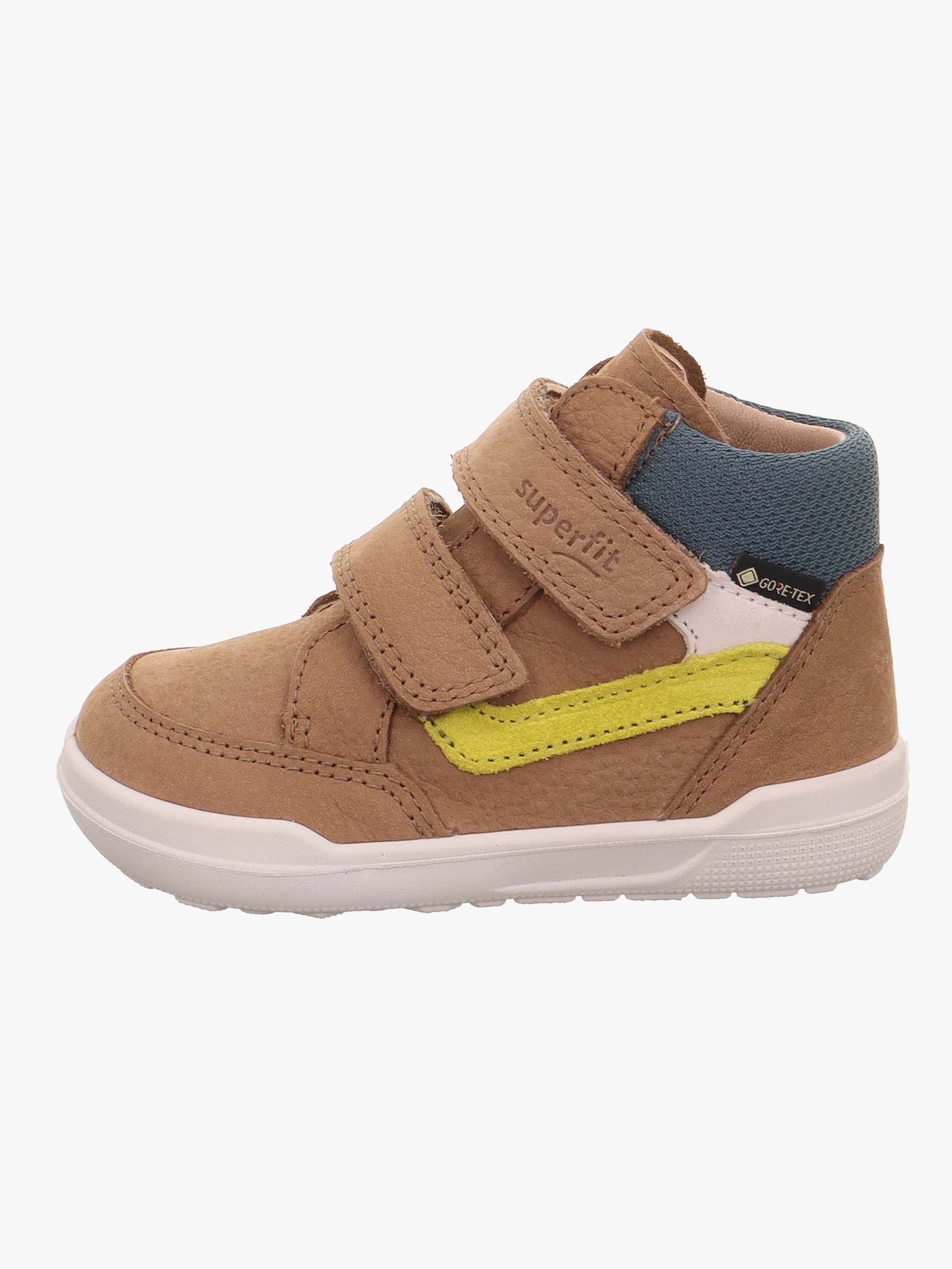 Superfit Superfree 2.0 Barefoot GTX Vandtætte Mid Sneakers, Brown/Blue, 27