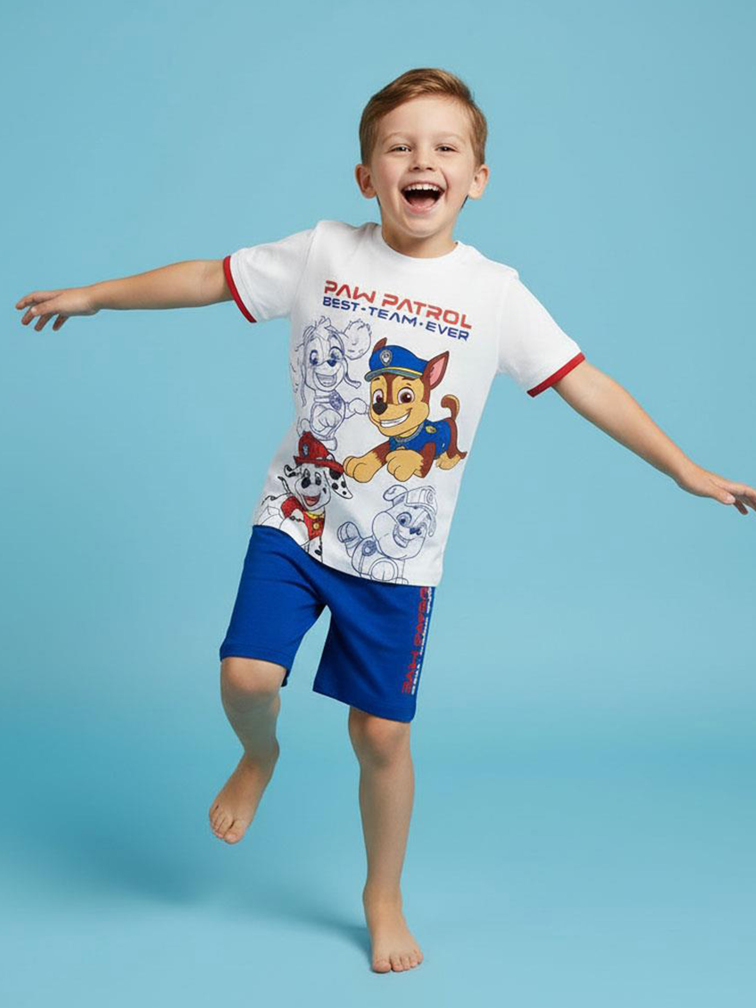 Paw Patrol T-shirt & Shorts Sæt, Hvid, 110-116