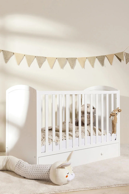 JLY ALVA Lux Tremmeseng m. Skuffer, Hvid & BabyMatex Madras