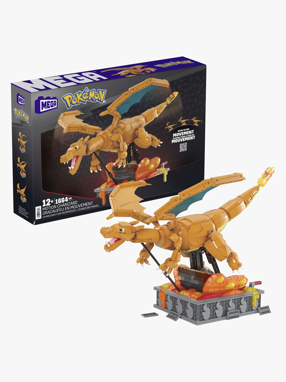 Mega Pokémon Byggesæt Motion Charizard, 1664 dele