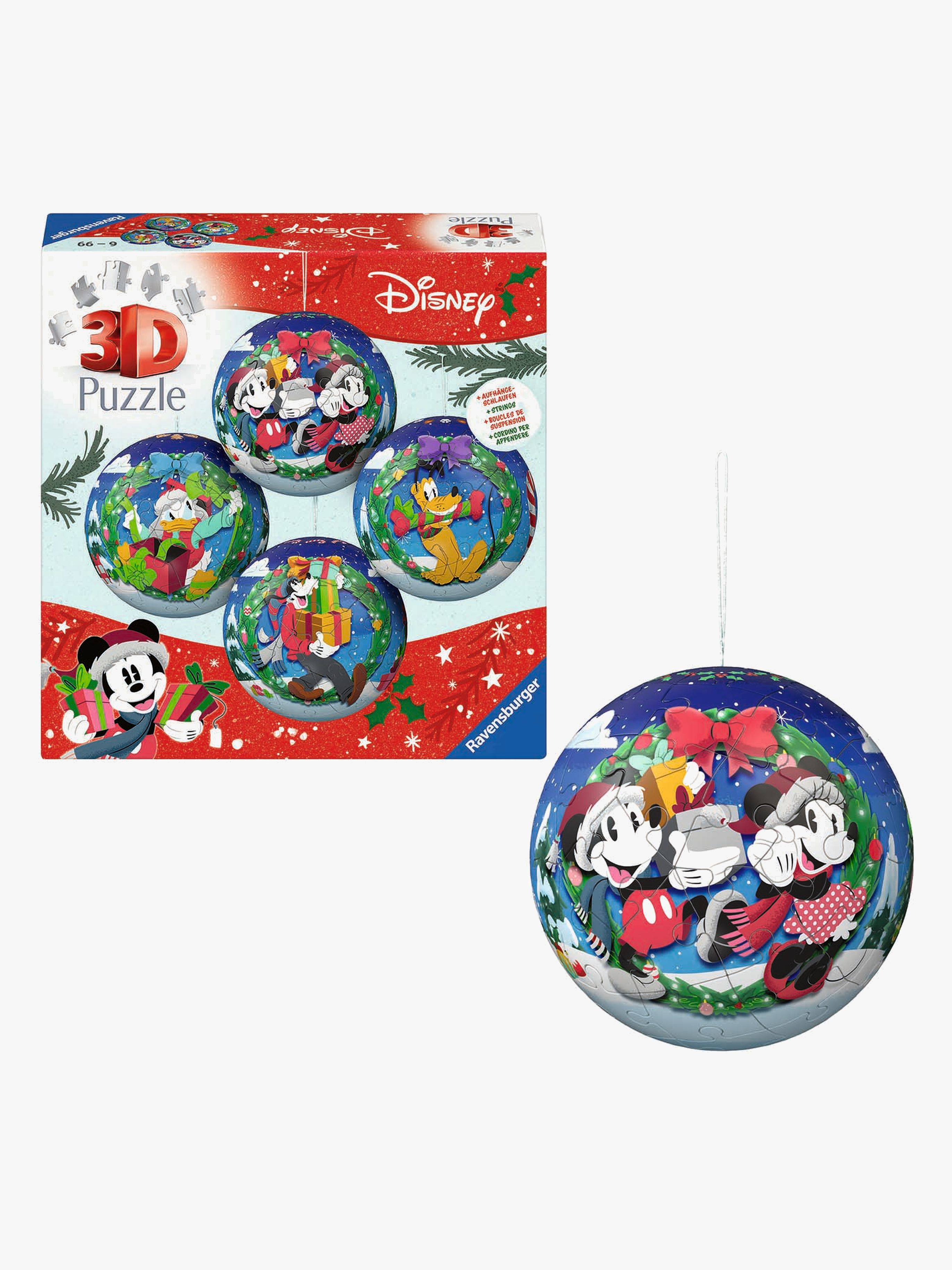Ravensburger Disney 3D-Puslespil Julekugler, 4-Pak