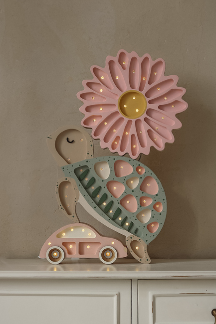 Little Lights Lampe Skildpadde, Seafoam Pink