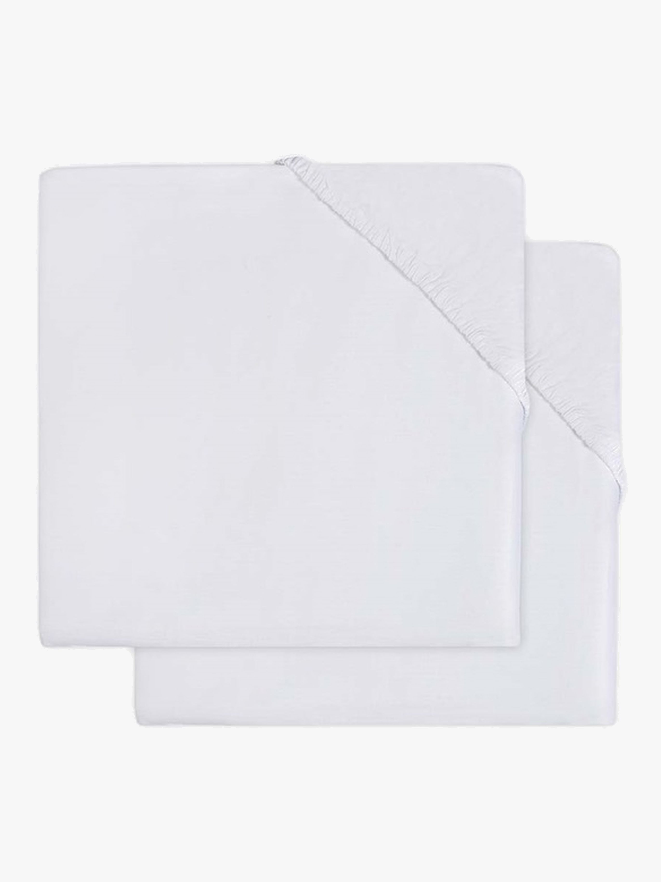 Jollein Formsyet Lagen 2-pak Bomuldsjersey 40 x 80 cm, Hvid