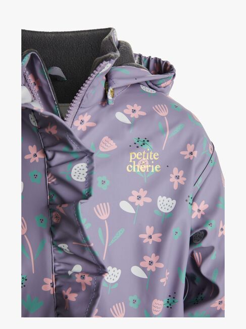 Petite Chérie Atelier Ally Foret Regndragt, Flowers Lavender Gray