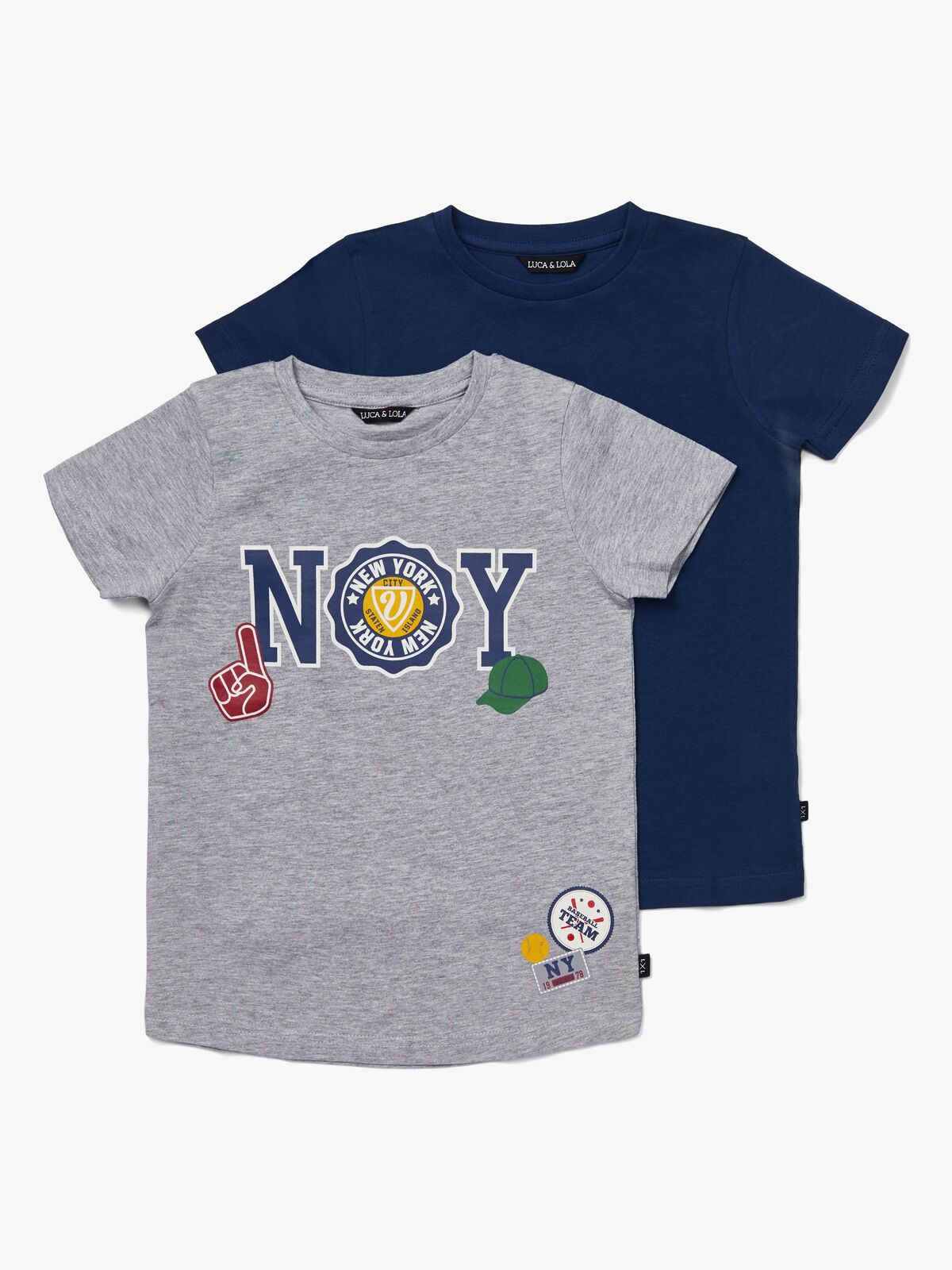 Luca & Lola San Marino T-Shirt 2-pak, Grey Melange/Navy