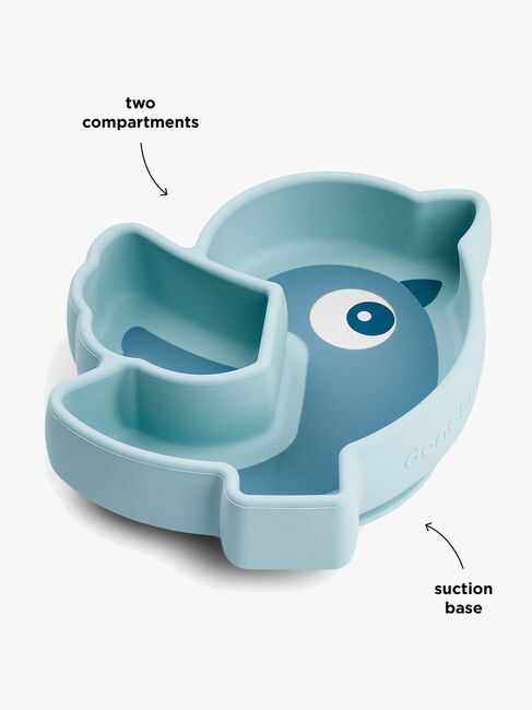 Done By Deer Stick & Stay Silikonetallerken Birdee, Blue