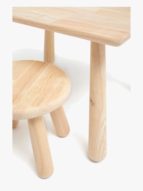 Minitude Nordic Rektangulært Bord & Runde Skamler, Natur