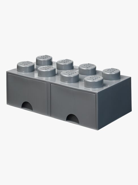 LEGO Opbevaringskasse m. Skuffe 8, Dark Grey