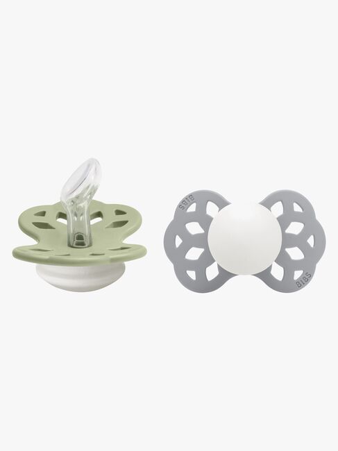BIBS Infinity Sutter 2-Pak Silikone Str. 1 Anatomisk, Sage GLOW/Cloud GLOW